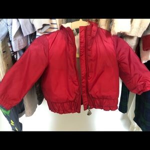 Moncler pink baby jacket with hoodie